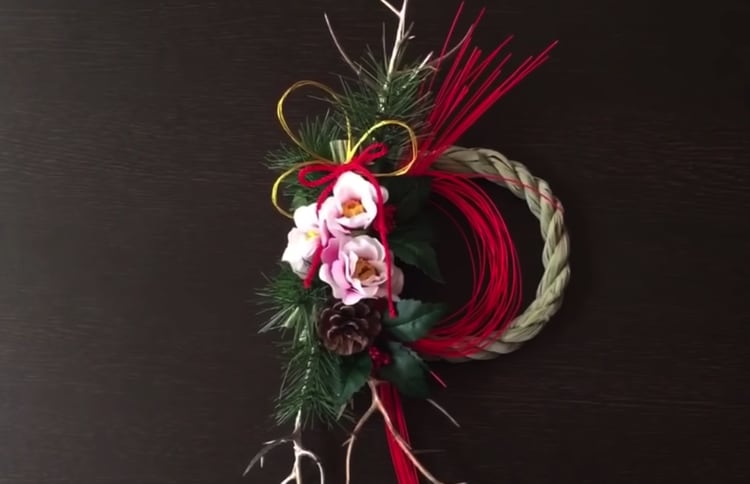 100均の造花で お正月の しめ縄飾り の作り方 Bobbin ボビン
